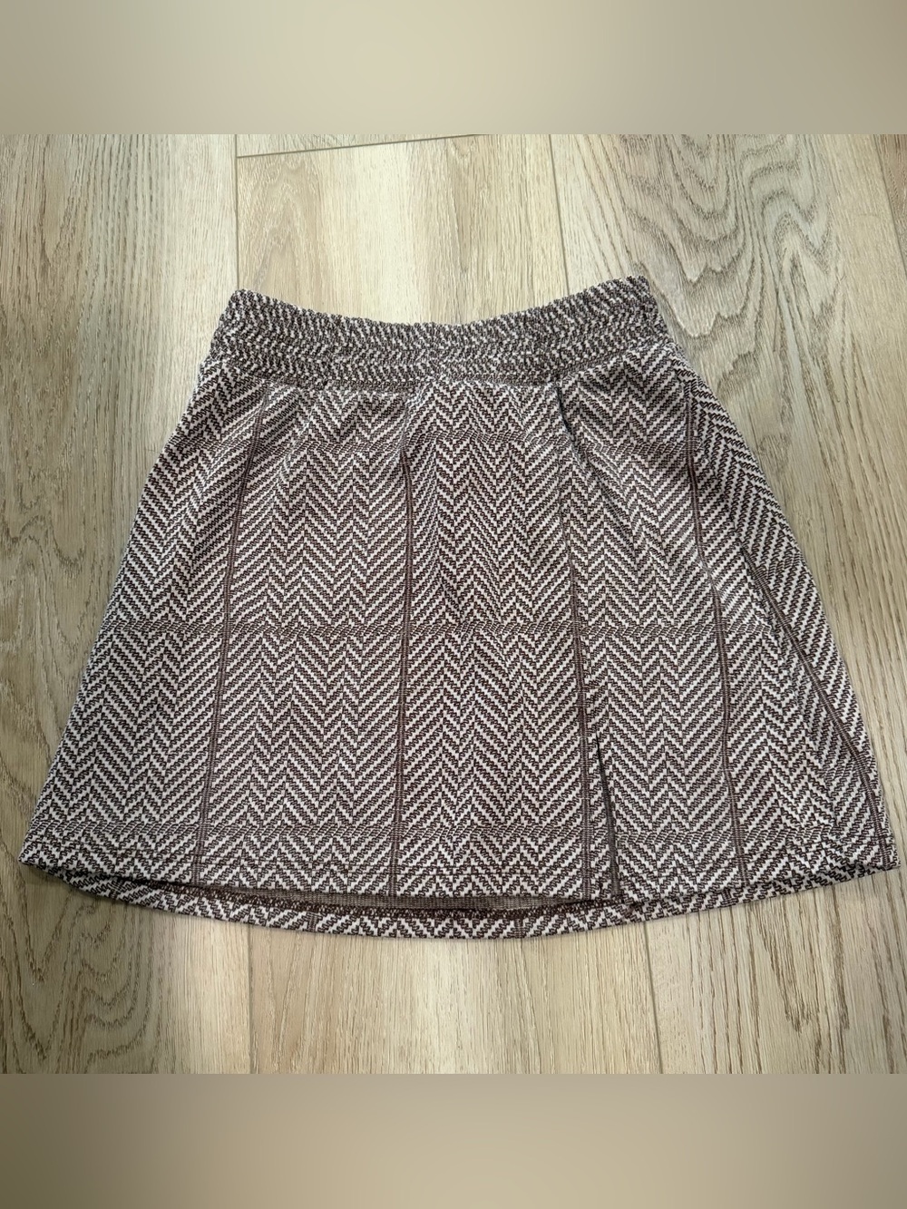 Topshop brown herringbone mini skirt